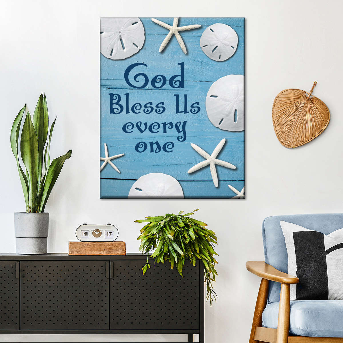 God Bless Us Everyone Canvas Wall Art - Christian Wall Decor Art - Religious Wall Decor
