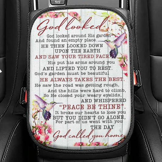 God Called You Home Seat Box Cover, Christian Car Center Console Cover, Religious Car Interior Accessories