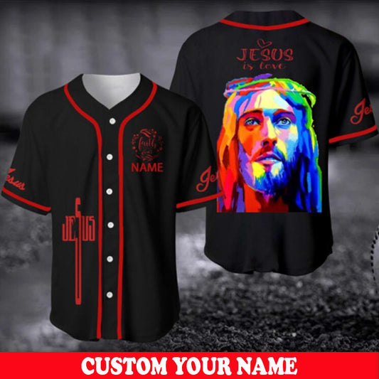 God Colorful Baseball Jersey - Jesus Is Love Custom Baseball Jersey Shirt For Men Women