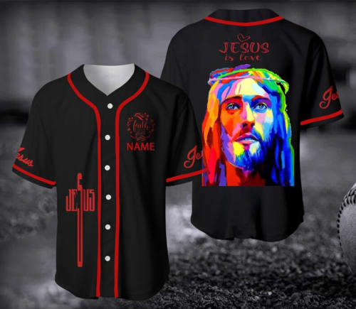 God Colorful Baseball Jersey - Jesus Is Love Custom Baseball Jersey Shirt For Men Women