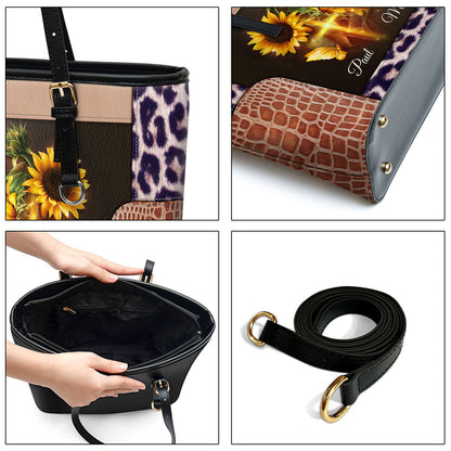 God Created Me Just For You Personalized Pu Leather Tote Bag For Women - Mom Gifts For Mothers Day