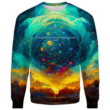 God Created The Heavens And The Earth Genesis 1 1 God Hoodie 3d - Adults 3d Unisex T Shirt