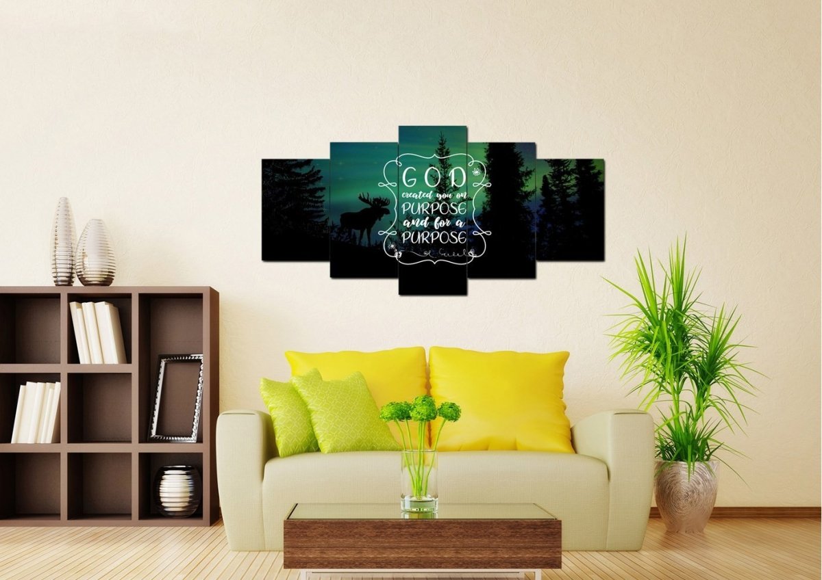 God Created You On Purpose And For A Purpose Wall Art Canvas Print - Christian Canvas Wall Art