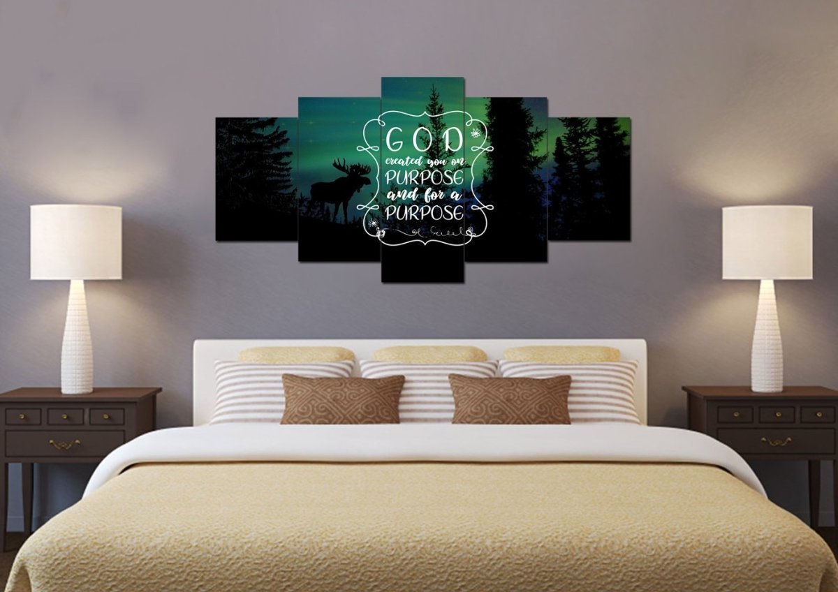 God Created You On Purpose And For A Purpose Wall Art Canvas Print - Christian Canvas Wall Art