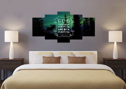 God Created You On Purpose And For A Purpose Wall Art Canvas Print - Christian Canvas Wall Art