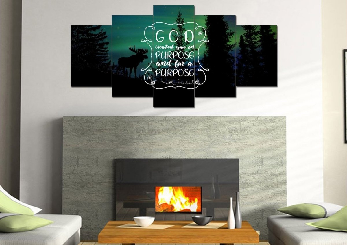 God Created You On Purpose And For A Purpose Wall Art Canvas Print - Christian Canvas Wall Art