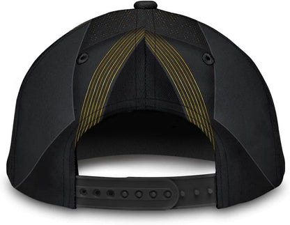 God Cross Metal Gold All Over Print Baseball Cap - Christian Hats For Men Women