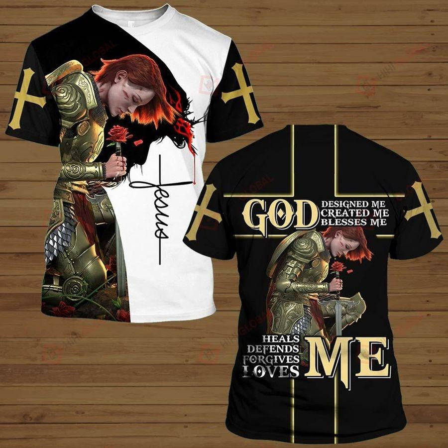 God Designed Me, Create Me, Blesses Me Jesus Shirts - Christian 3d Shirts For Men Women