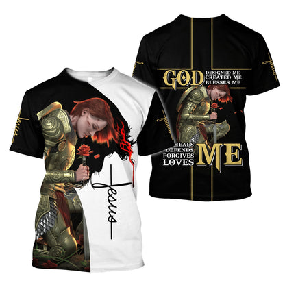 God Designed Me Jesus Customized Shirts - Christian 3d Shirts For Men Women