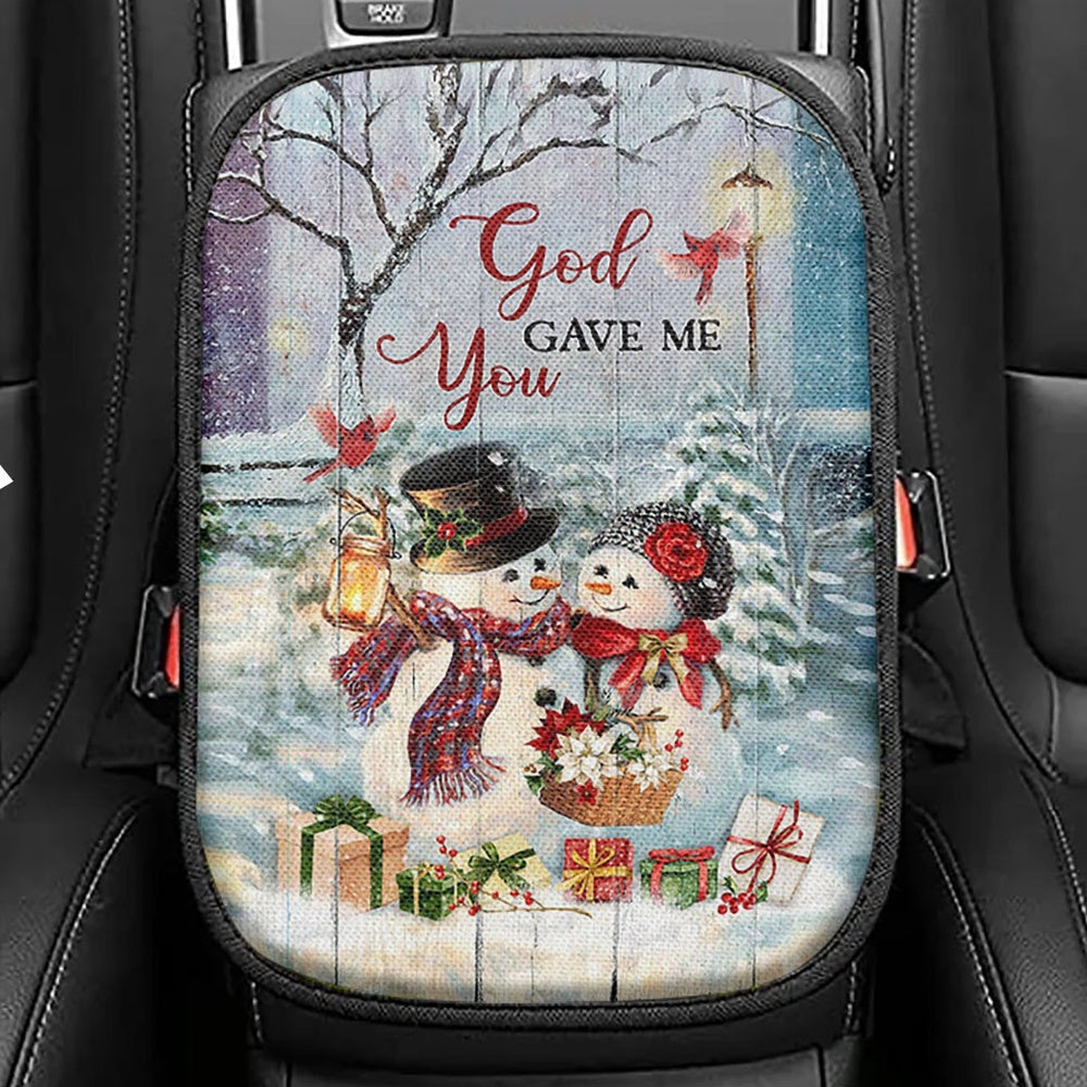 God Gave Me You Deer Into The Forest Seat Box Cover, Bible Verse Car Center Console Cover, Christian Inspirational Car Interior Accessories