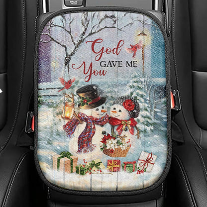 God Gave Me You Deer Into The Forest Seat Box Cover, Bible Verse Car Center Console Cover, Christian Inspirational Car Interior Accessories