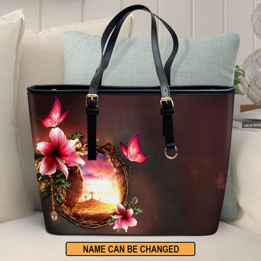 God Grant Me The Serenity To Accept The Things I Cannot Change Personalized Pu Leather Tote Bag For Women - Mom Gifts For Mothers Day