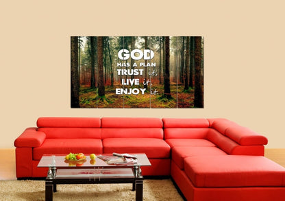 God Has A Plan - Trust It, Live It, Enjoy It Wall Art Canvas Print - Christian Canvas Wall Art
