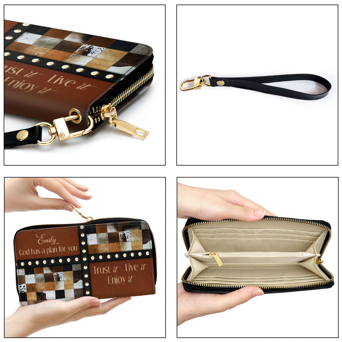 God Has A Plan For You Clutch Purse For Women - Personalized Name - Christian Gifts For Women