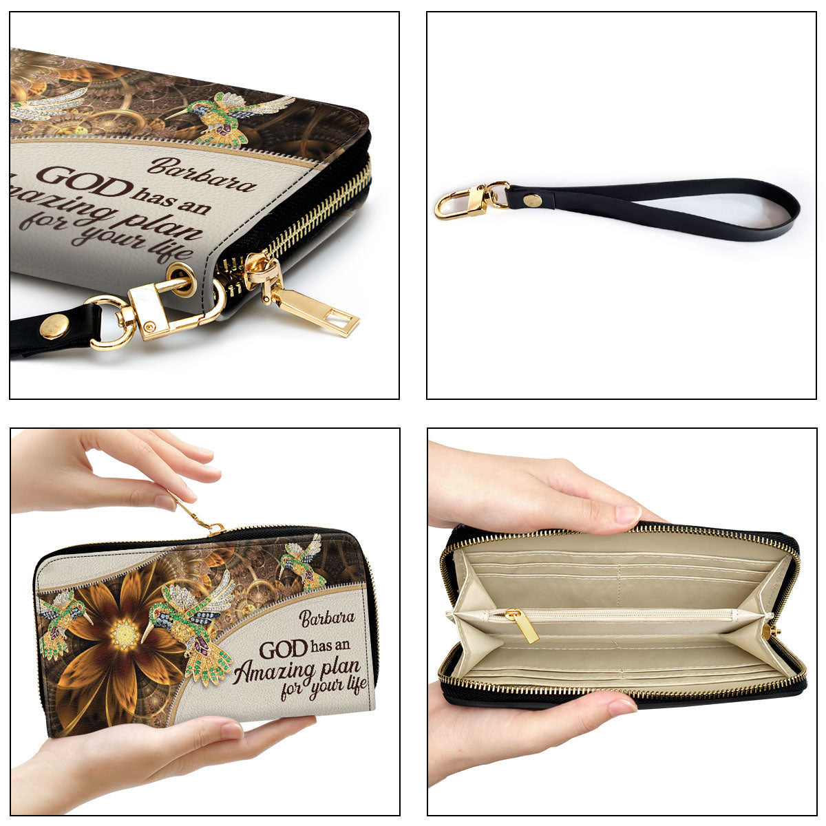 God Has An Amazing Plan For Your Life Clutch Purse For Women - Personalized Name - Christian Gifts For Women