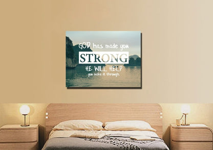 God Has Made You Strong Wall Art Canvas Print - Christian Canvas Wall Art