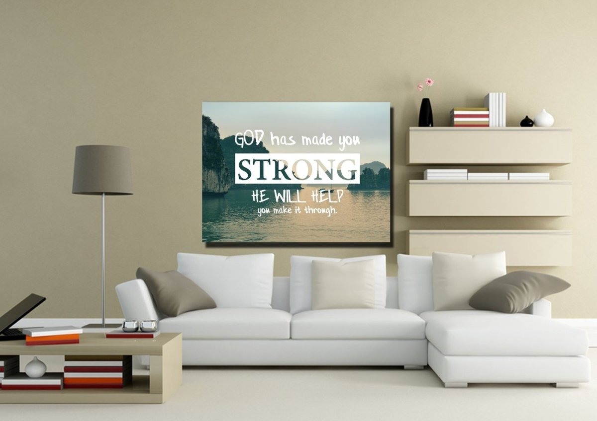 God Has Made You Strong Wall Art Canvas Print - Christian Canvas Wall Art