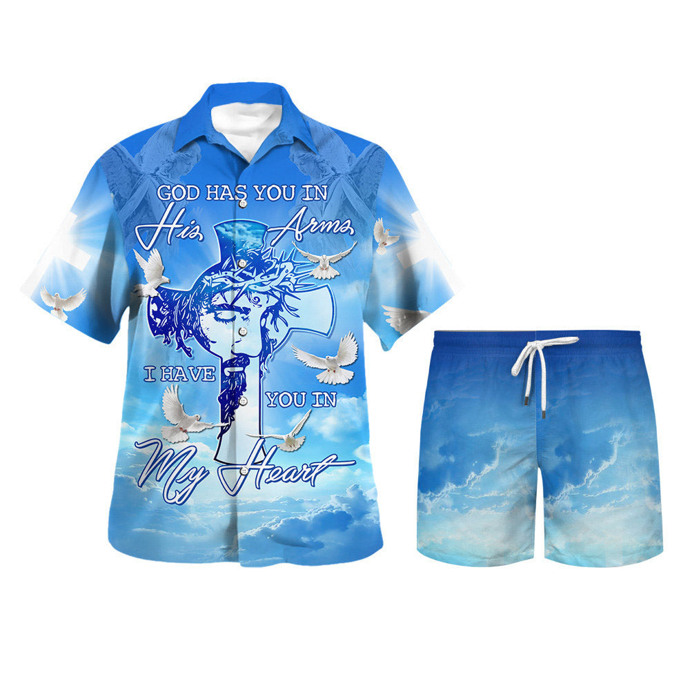 God Has You In His Arms I Have You In My Heart Hawaiian Shirts For Men And Women - Christian Hawaiian Shirt - Hawaiian Summer Shirts