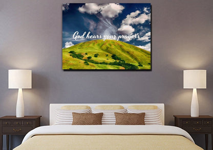 God Hears Your Prayers Wall Art Canvas Print - Christian Canvas Wall Art