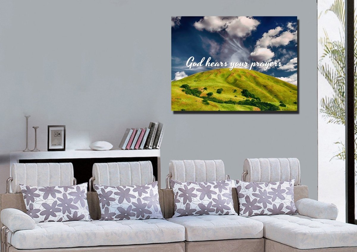 God Hears Your Prayers Wall Art Canvas Print - Christian Canvas Wall Art