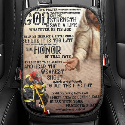 God Helping Firefighter Seat Box Cover, Firefighter's Prayer, Christian Car Interior Accessories