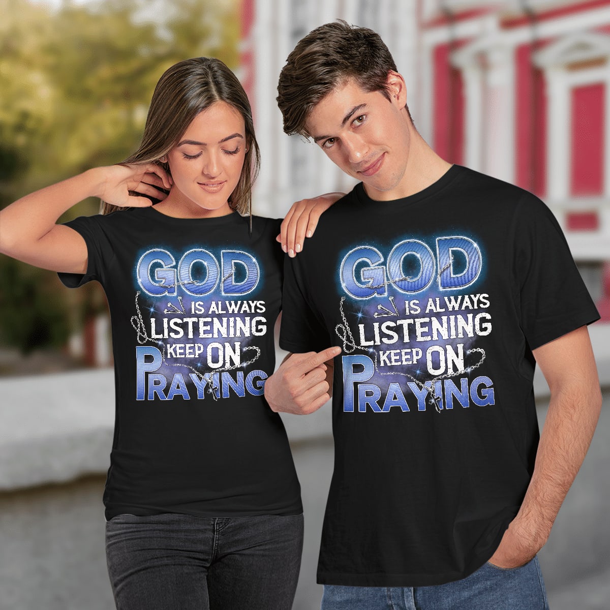 God Is Always Listening Keep On Praying T-Shirt, Jesus Sweatshirt Hoodie, God T-Shirt, Faith T-Shirt