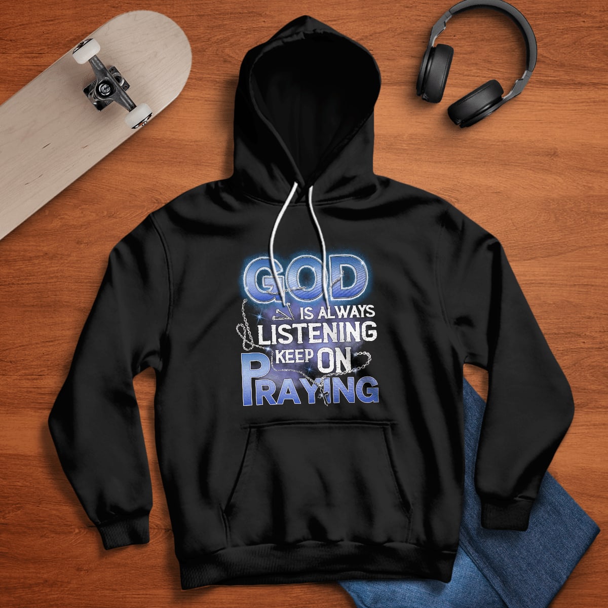 God Is Always Listening Keep On Praying T-Shirt, Jesus Sweatshirt Hoodie, God T-Shirt, Faith T-Shirt