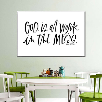 God Is At Work Canvas Wall Art - Christian Canvas Wall Art - Religious Wall Art Canvas