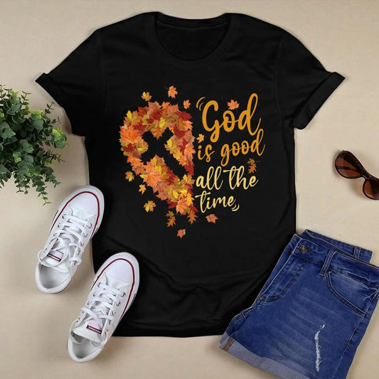 God Is Good All The Time Fall Leaves Jesus Sweatshirt Hoodie, God T-Shirt, Faith T-Shirt, Christ Unisex Hoodie