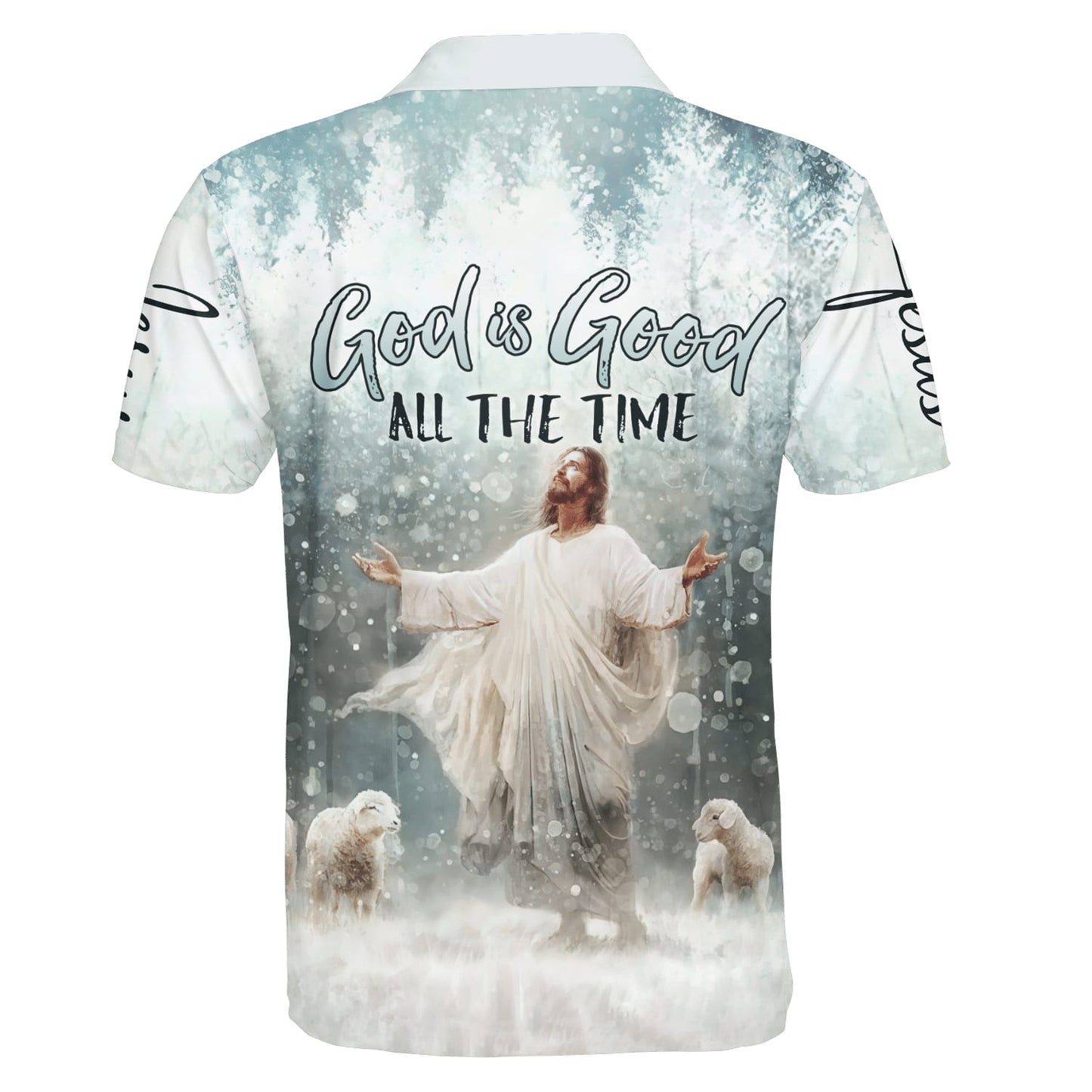 God Is Good All The Time Jesus And Lamb Polo Shirt - Christian Shirts & Shorts