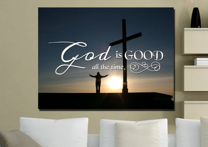 God Is Good All The Time Wall Art Canvas Print - Christian Canvas Wall Art