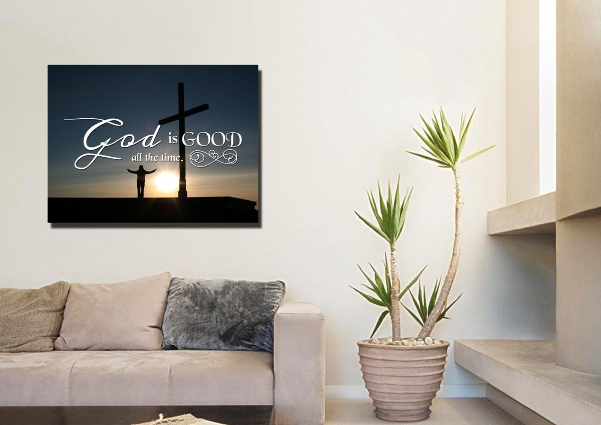 God Is Good All The Time Wall Art Canvas Print - Christian Canvas Wall Art