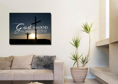 God Is Good All The Time Wall Art Canvas Print - Christian Canvas Wall Art