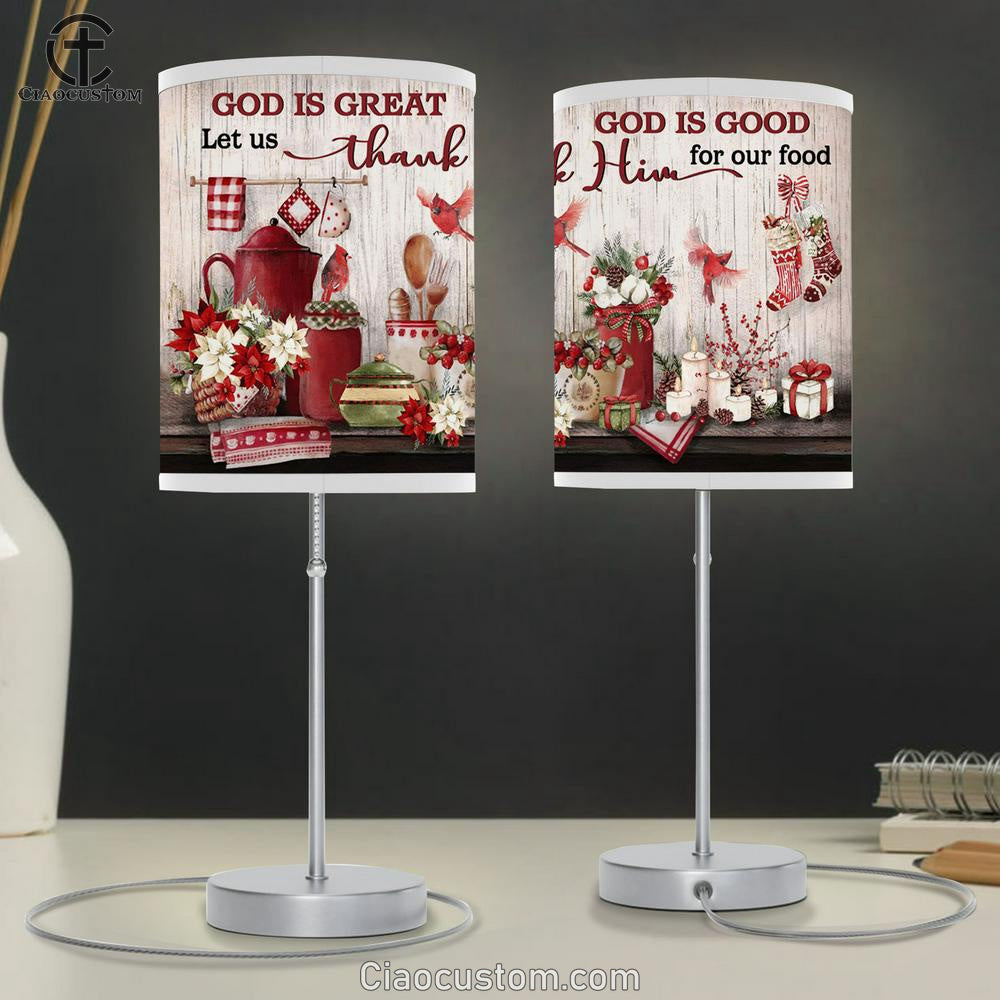 God Is Great God Is Good Large Table Lamp Art - Christian Lamp Art Home Decor - Religious Table Lamp Prints