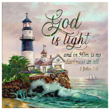 God Is Light 1 John 15 Kjv Canvas Wall Art - Bible Verse Wall Art - Christian Decor