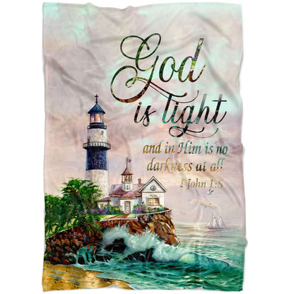 God Is Light 1 John 15 Kjv Fleece Blanket - Christian Blanket - Bible Verse Blanket