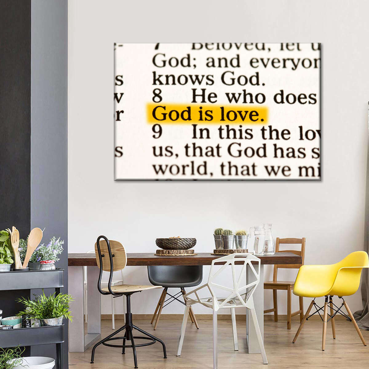 God Is Love Canvas Wall Art - Christian Canvas Wall Art - Religious Wall Art Canvas