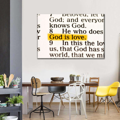 God Is Love Canvas Wall Art - Christian Canvas Wall Art - Religious Wall Art Canvas