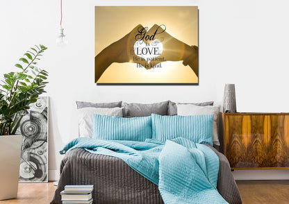 God Is Love He Is Patient He Is Kind Wall Art Canvas Print - Christian Canvas Wall Art