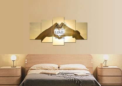 God Is Love He Is Patient He Is Kind Wall Art Canvas Print - Christian Canvas Wall Art