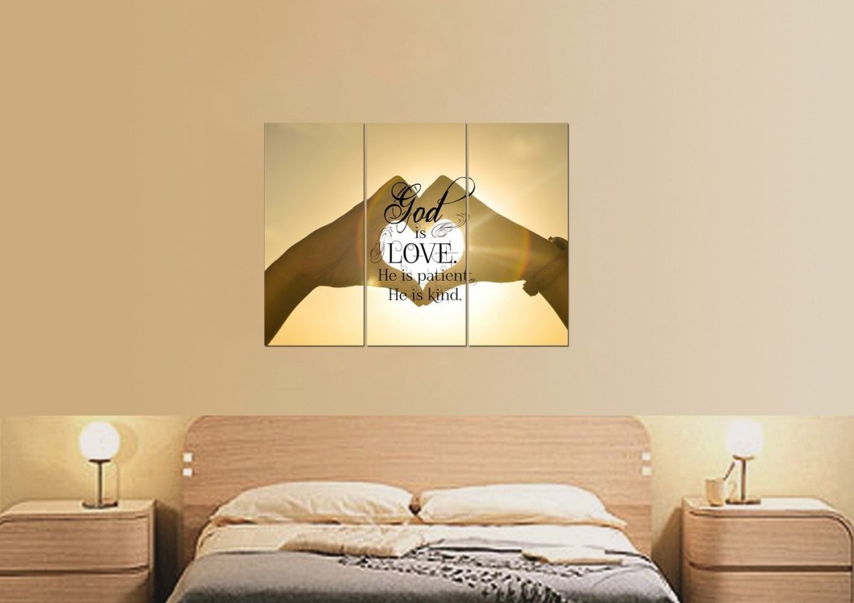 God Is Love He Is Patient He Is Kind Wall Art Canvas Print - Christian Canvas Wall Art