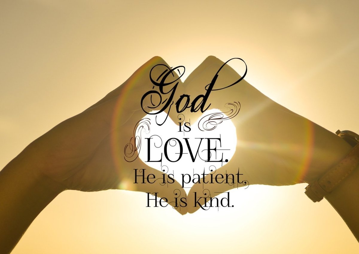 God Is Love He Is Patient He Is Kind Wall Art Canvas Print - Christian Canvas Wall Art