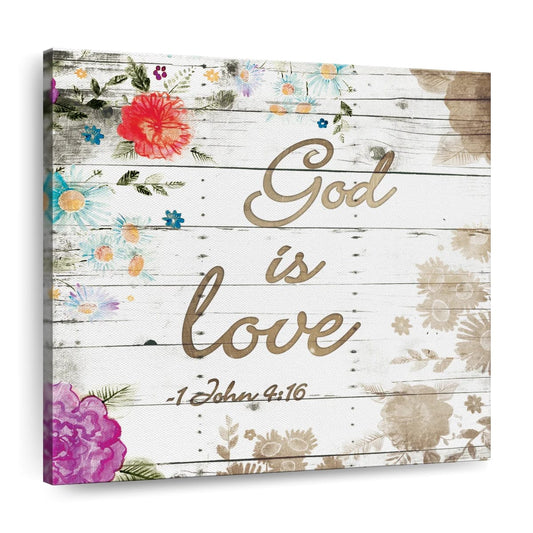 God Is Love Square Canvas Wall Art - Christian Wall Decor - Christian Wall Hanging