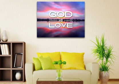 God Is Love Wall Art Canvas Print - Christian Canvas Wall Art