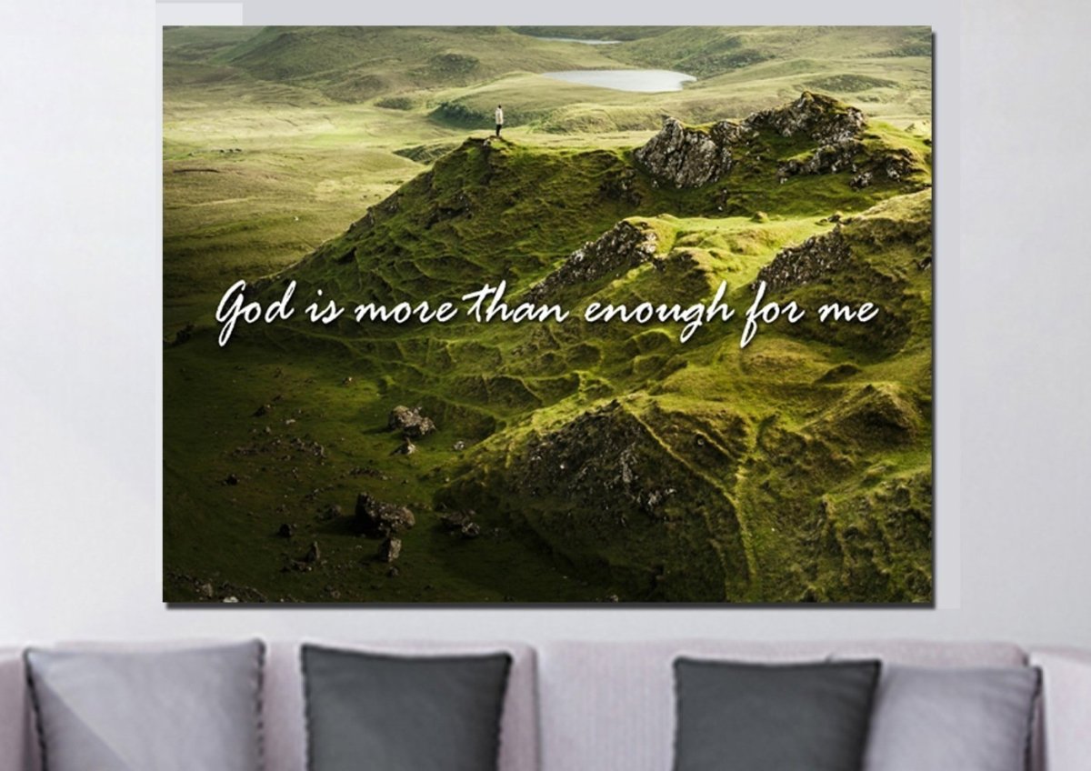 God Is More Than Enough For Me Wall Art Canvas Print - Christian Canvas Wall Art