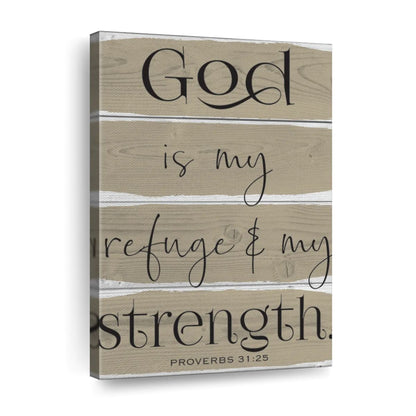 God Is My Refuge Canvas Wall Art - Canvas Religious Wall Art - Christian Wall Decor Living Room