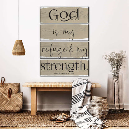 God Is My Refuge Canvas Wall Art - Canvas Religious Wall Art - Christian Wall Decor Living Room
