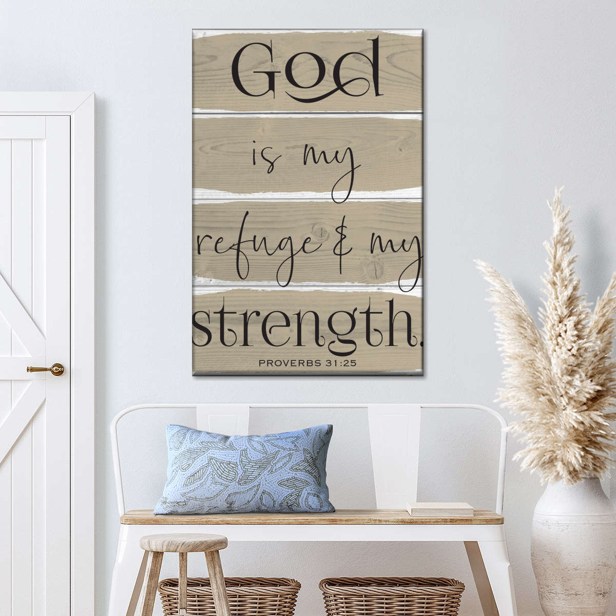 God Is My Refuge Canvas Wall Art - Canvas Religious Wall Art - Christian Wall Decor Living Room