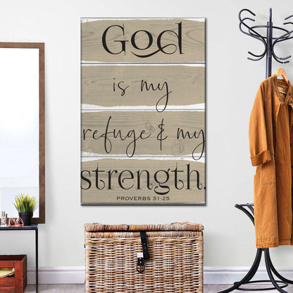 God Is My Refuge Canvas Wall Art - Canvas Religious Wall Art - Christian Wall Decor Living Room