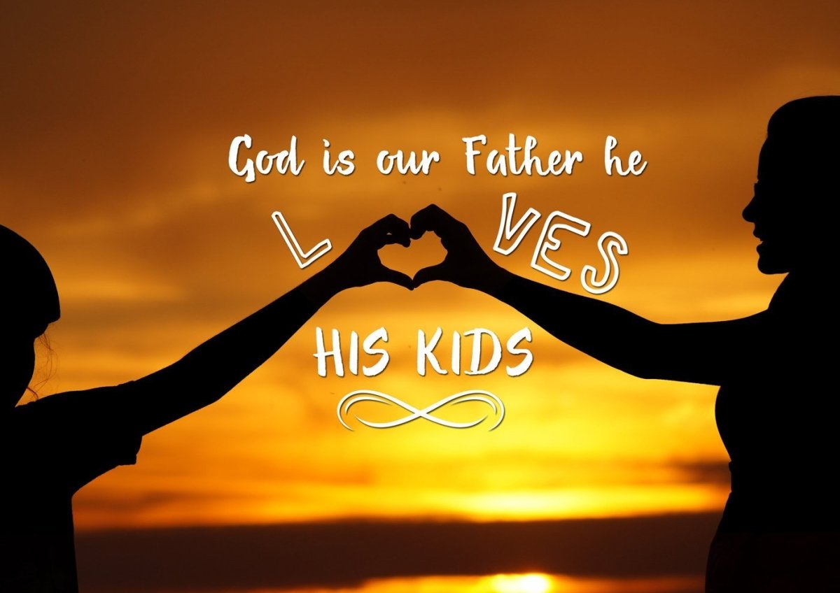 God Is Our Father He Loves His Kids Wall Art Canvas Print - Christian Canvas Wall Art